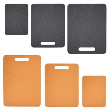 Imagem de Cokka Praca Tábuas de corte de madeira para cozinha, conjunto de tábuas de corte para lava-louças, dupla face, conjunto de 3 tábuas de corte de 1 cm de espessura com alça, tábuas de corte de madeira