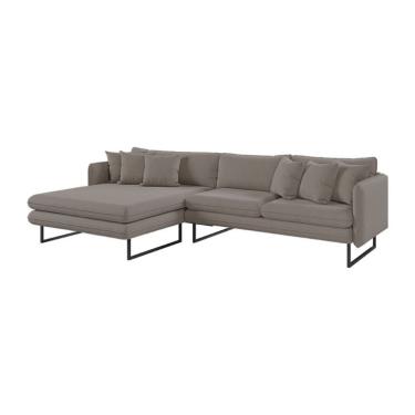 Imagem de Sofá 5 Lugares Ricco com Chaise Esquerda Linho Fendi