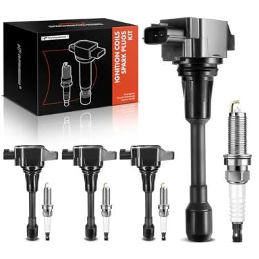 Imagem de A-Premium Conjunto Premium De 4 Bobinas Ignição E Velas Irídio Compatíveis Com Nissan Altima Rogue Pathfinder Sentra Versa X-Trail Cube Infiniti Qx60 Q70 Fx50 M56, 1.6L 1.8L 2.5L