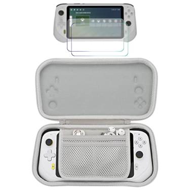 Imagem de co2CREA Capa rígida compatível com Logitech G Cloud Gaming portátil com protetor de tela de 2 pacotes (capa cinza branca)