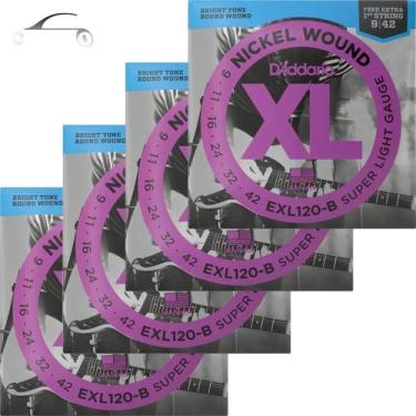 Imagem de Encordoamento Guitarra 009 Daddario EXL120B Kit Com 4