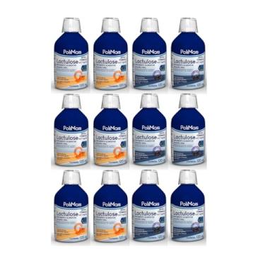 Imagem de kit com 12 Lactulose 667 Mg/ml Polimais 120ml 6 Sabor Ameixa e 6 Sabor Mamão Papaya - Nutriex