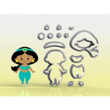 Imagem de Cortador Princesa Jasmine Modular Tamanho 7 Cm