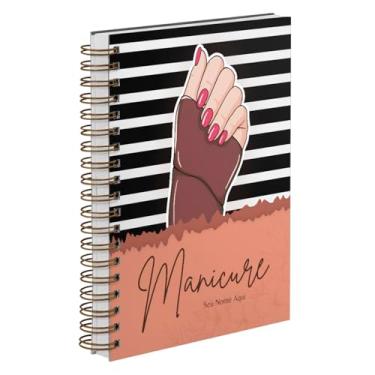 Imagem de Agenda Comercial 2026 Personalizada Capa Dura Manicure Flower Brown
