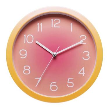 Imagem de IEUDNS Relógio de parede decorativo com ornamento, design nórdico portátil, arte de baixo ruído, relógio pendurado para hotel, fazenda, bar, escritório, sala, Laranja