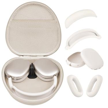 Imagem de Capa rígida para AirPods Max suporta modo de hibernação, capa de fone de ouvido para transporte de viagem com AirPods Max, capa de silicone para fones de ouvido/capa de cabeça, bolsa protetora