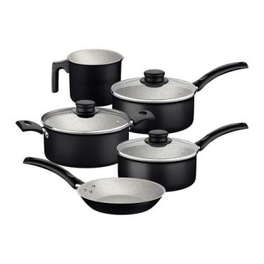 Imagem de Jogo De Panelas Turim Aluminio Revestimento Antiaderente 5 Peças Preto