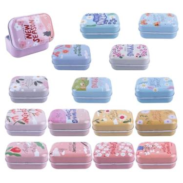 Imagem de Framendino, Pacote com 5 mini bugigangas florais com tampa para armazenamento de joias, caixa de flandres