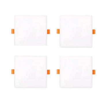 Imagem de Kit 04 Plafon Borda Infinita Sala Quarto Closet 24W 170mm x 170mm Bivolt - 6500K Branco Frio