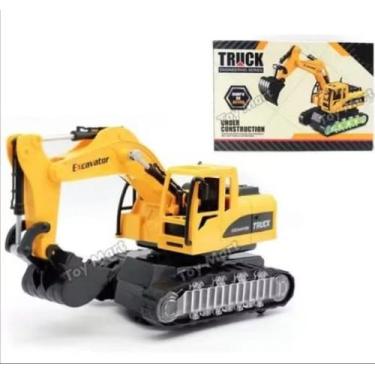 Imagem de Brinquedo escavadeira truck musical bate e volta com luz infantil - So