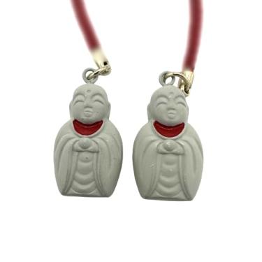 Imagem de SÖPÖSÖPÖ Amuleto Jizō Bodhisattva – Conjunto de 2 peças x 11 cm Empregada doméstica no Japão, presente de lembrança de estilo japonês fofo