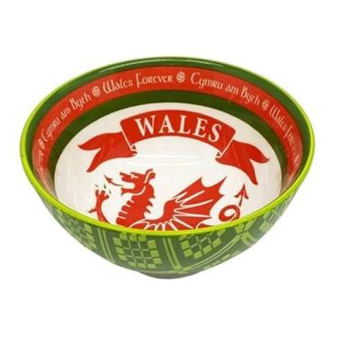 Imagem de Royal Tara Tigela de cerâmica galesa Wales Cymru vermelho utensílios de cozinha presente servindo sopas ensopados saladas osso China tigela de mistura para cozinha W 11 cm