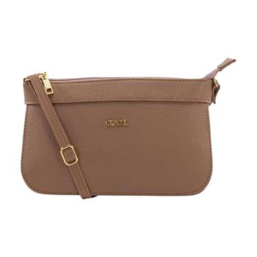 Imagem de Bolsa Feminina Classe Couro Alça Tiracolo Pequena, Mocacchino