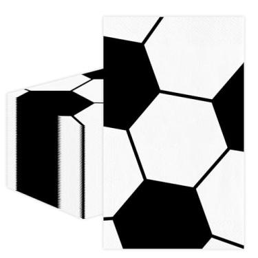 Imagem de 100 peças de guardanapos de papel de futebol, toalhas de mão descartáveis para hóspedes, tema esportivo, guardanapos de jantar decorativos para cozinha, casa, aniversário, chá de bebê, decoração de