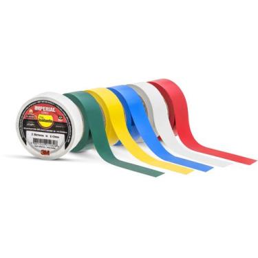 Imagem de Kit fitas isolante 18mm x 10 mt com 6 cores 3m imperial