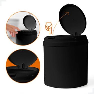 Imagem de Lixeira Elegante Preta 6L Max Toc: Perfeita para Cozinha, Banheiro e E