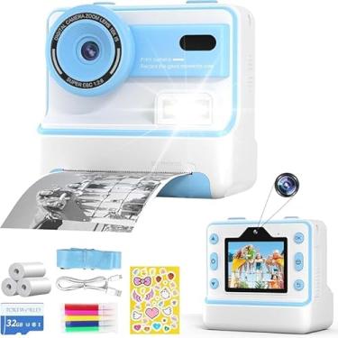Imagem de Câmera Instantânea Infantil 20MP com Tela IPS 2.4" – Diversão Criativa + Impressão na Hora! Ideal para Crianças de 3 a 12 Anos + 1 Rolo de Papel Incluso
