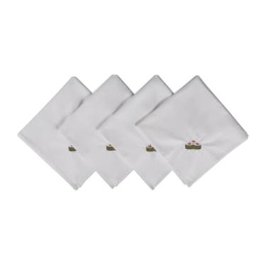 Imagem de Plumasul Kit Guardanapo Sushi 100% Algodão Cetim 300 fios 4 Peças - Cor Branco