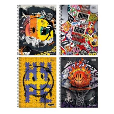 Imagem de Caderno Espiral Universitário Tilibra com 80 Folhas Pautadas Hype Aula Capa Dura Escolar Estudante