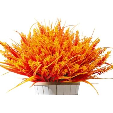 Imagem de Kinisty Flores artificiais de outono para atividades ao ar livre, 20 feixes, lavanda sintética, resistente a UV, macaco, erva, planta, plástico, outono, mães, para decoração interna e externa, varanda