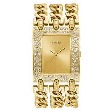 Imagem de GUESS Relógio feminino U1275L2 analógico de quartzo dourado, Tom dourado/dourado/dourado, Metal pesado