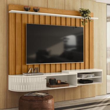 Imagem de Painel Bancada Suspensa 1 Porta Tvs Até 75 Polegadas ímola Cinamomo-off White
