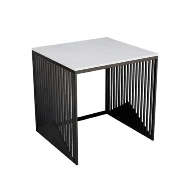 Imagem de YANIR-137 Armário de armazenamento leve luxo mesa lateral sofá canto mesa vassoura robô prateleira prateleira prateleira ferro casa pedra pequena mesa de centro sala de estar rack de armazenamento