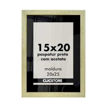 Imagem de Moldura Paspatur Preto Quadro 15x20 Acetato Porta Retrato Foto Fotografia Parede Madeira Cabeceira Quarto Sala Decor Cor