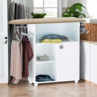 Imagem de Passadeira De Roupas Com Armário E Tábua De Passar Mariana Branco- Mab