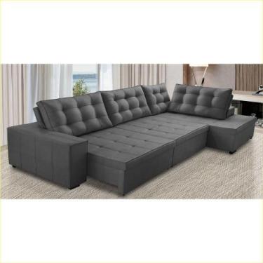 Imagem de Sofá de Canto Retrátil e Reclinável com Molas 3,00x2,00 Julia Suede Ci