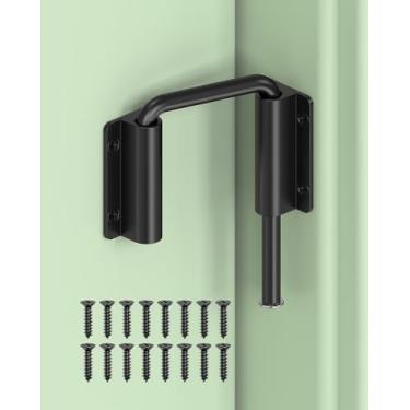 Imagem de MeBantoo Trava de trava de porta deslizante para pátio atualizado em U - Trava de segurança de liga de alumínio de 90/180 graus para celeiro, jardim, portão de cerca, janela - montagem em vários