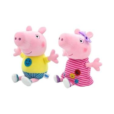Imagem de Brinquedos De Pelúcia Peppa Pig De 30cm Conjunto Com 2 Peças Boneca De