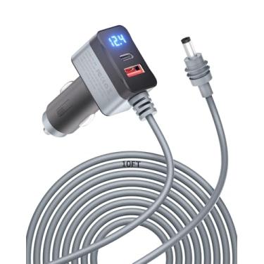 Imagem de Mini cabo Starlink 3 em 1, adaptador de 12 V, carregador de carro de 3 m para Starlink Mini cabo de alimentação adaptador de isqueiro DC 12V-24V com display digital, USB C PD 36W e porta USB A 18W