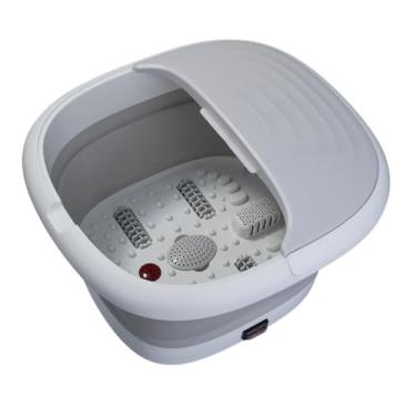 Imagem de Hidromassagem Spa Dos Pés Elétrico Massagem Bolhas Aquecimento Infravermelho Roletes 500w Rosa ou Cinza Voltagem 110V 7L (Cinza)