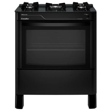 Imagem de Fogão a Gás Mesa de Vidro  Limpa Fácil e Acendimento Automático Esmaltec Pérola Glass 5 Bocas Preto