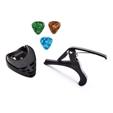 Imagem de 2X Kit Capotraste Porta Palhetas 3 Palhetas