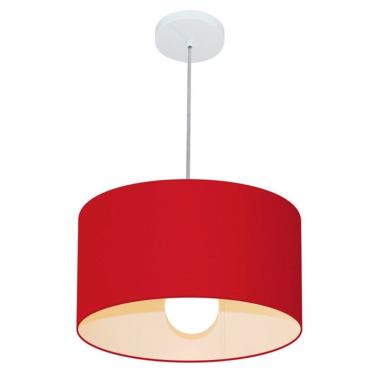 Imagem de Lustre Pendente Cilíndrico Free Lux Para Mesa De Jantar, Sala, Quarto, Churrasqueira E Balcão. Bordo Tam: 40x21cm