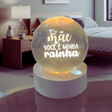 Imagem de Luminária de Mesa Bola 3D - cosy, Mae voce e minha rainha