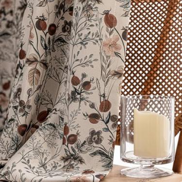 Imagem de SUOUO Cortinas blackout florais vintage para quarto 243,8 cm impressão longa isolamento térmico cortinas de janela para sala de estar 2 painéis