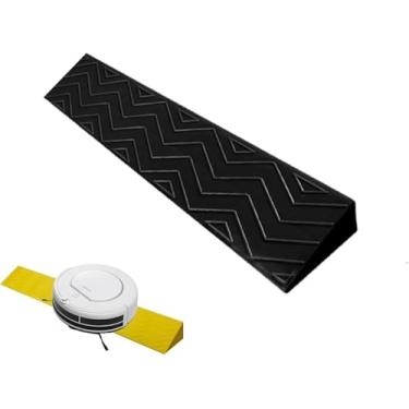Imagem de Rampa De Limiar De Portas De Robô De Varredura Interna Portátil, Rampas De Cadeiras De Rodas De Pvc De 1-4 Cm De Altura, Plástico Antiderrapante Para Veículos Elétric, Svart, 50x10x4cm