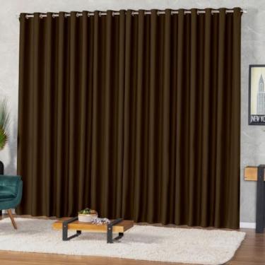 Imagem de Cortina Para Sala e Quarto Blecaute Blackout Corta Luz Tecido Premium(MARROM,2,80m X 1,80m)