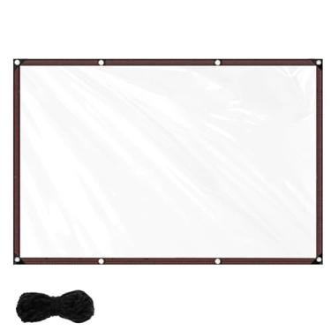 Imagem de Lonas transparentes com ilhós, capa de frango para o inverno, lona impermeável com corda, lonas transparentes à prova d'água, cobertura à prova de chuva de jardim ao ar livre, para dossel de varanda