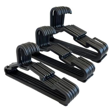 Imagem de Kit Cabides de Saia Linha Premium Preto 38CM - Ambientes de Guarda-Roupas e Organização - Resistente e Facilita Arrumação Casa(50)