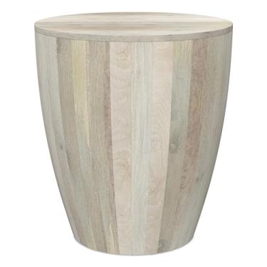 Imagem de SIMPLIHOME Mesa lateral Elmbrook, 53 cm, lavagem branca