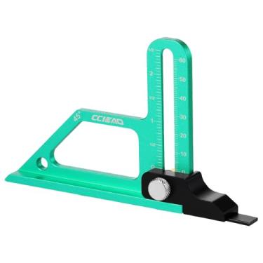 Imagem de UKQRRTC Régua de medidor de altura da serra de mesa, régua de medição de altura de serra de mesa UKQRRTC de liga de alumínio, medidor de altura de serra de mesa de escala dupla, régua de medidor de