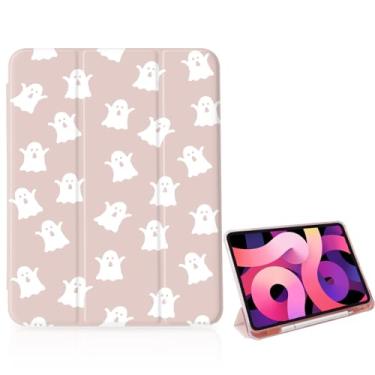 Imagem de Capa Halloween Wacky Ghost para iPad de 11 polegadas (chip A16) 2025 geração 11ª/iPad 11 polegadas 2022 10ª geração com suporte para lápis e hibernar/despertar automático, capa traseira de TPU macio