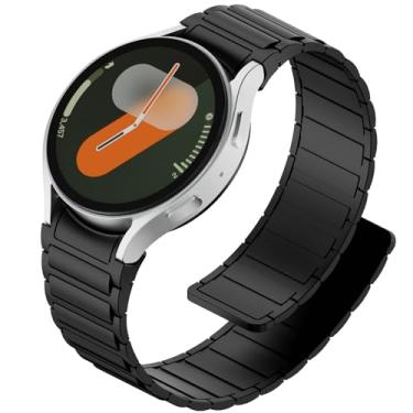 Imagem de Pulseira de silicone magnética compatível com Samsung Galaxy Watch 7 6 5 4 FE de 40 mm e 44 mm/Watch 4 6 Classic de 47 mm, 46 mm, 43 mm e 42 mm/Watch 5 Pro de 45 mm, pulseira esportiva impermeável sem