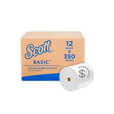 Imagem de Papel Toalha Bobina Basic Folha Simples 12x20x350 Scott