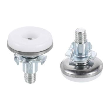 Imagem de DTGN M8 x 20 x 30 mm (DxLxOD) Pés niveladores deslizantes para móveis - Pacote com 4 - Bom para móveis - Niveladores de móveis com rosca ajustável - Prata