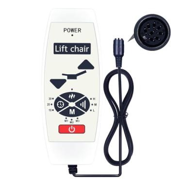 Imagem de ZWP Controle remoto de substituição de plugue de 5 pinos para cadeira reclinável ANJI LINUO com massagem vibratória e calor, com função de ajuste para cima e para baixo de massagem e poltrona